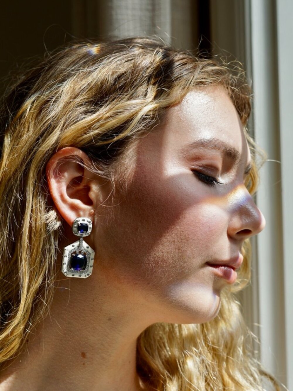 White Rose Earrings